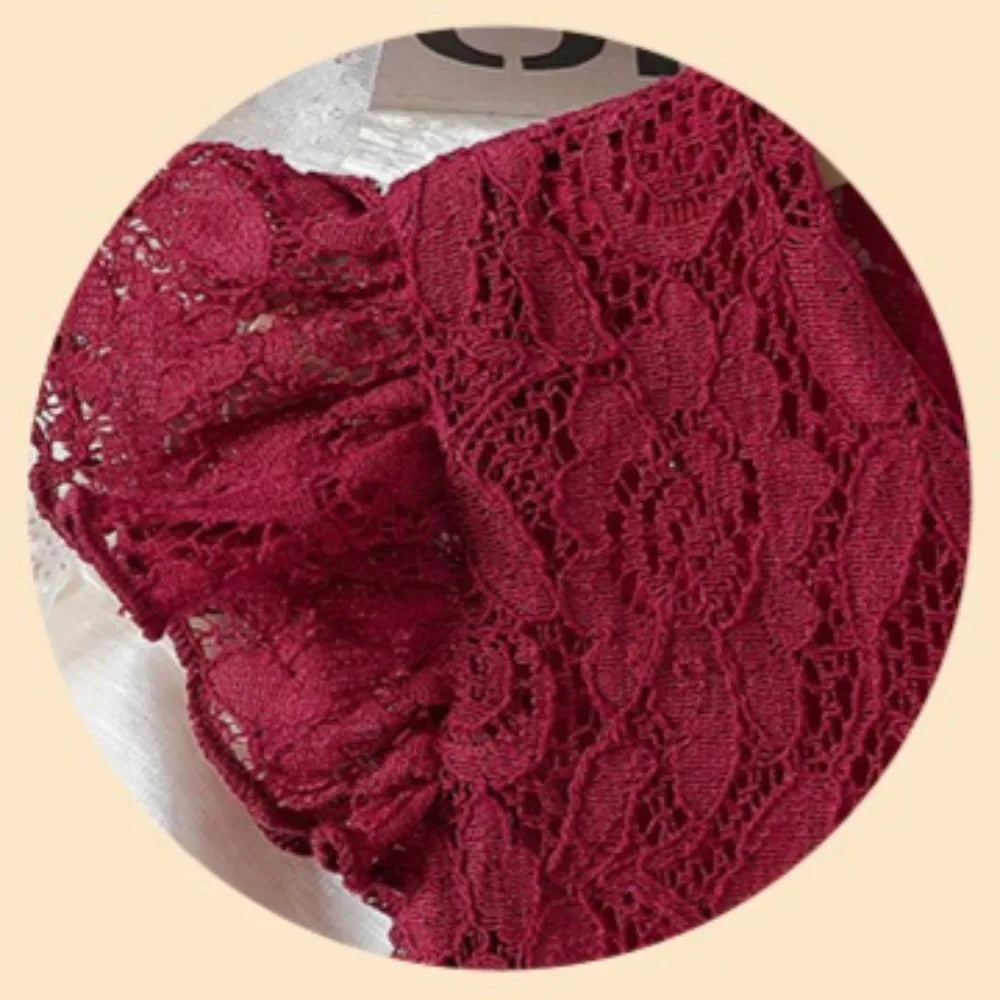 Lace Belted Girls' Formal Dress