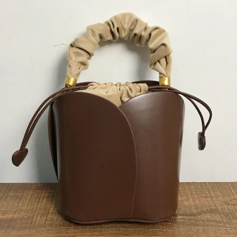 Red Bride Petal Bucket Bag Women Handbag New Vegetable Basket Crossbody Bag Single Shoulder Bag