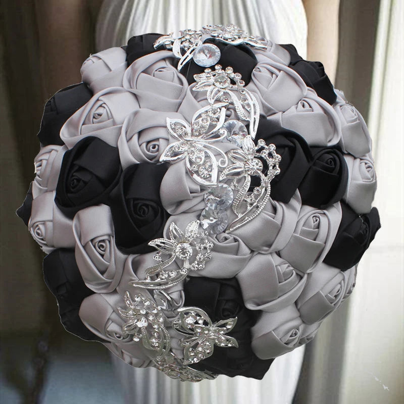 Navy Champagne Wedding Bouquet Flowers