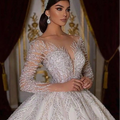 Newest Wedding Dresses For Bride  Ball Gown Sweetheart Neckline Full Sleeves With Beading Sequined Customized Vestidos De Novias