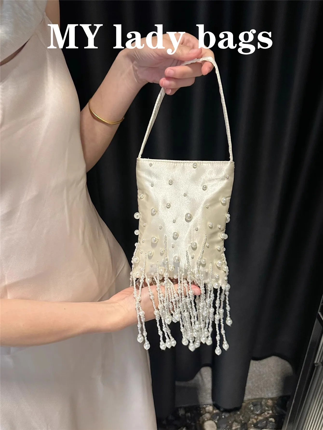 Pearl Beading Tassel Clutch Purse Wedding Party Exquisite Banquet Bag Beads Beaded Women Handbag Luxury Fashion Evening Bag
