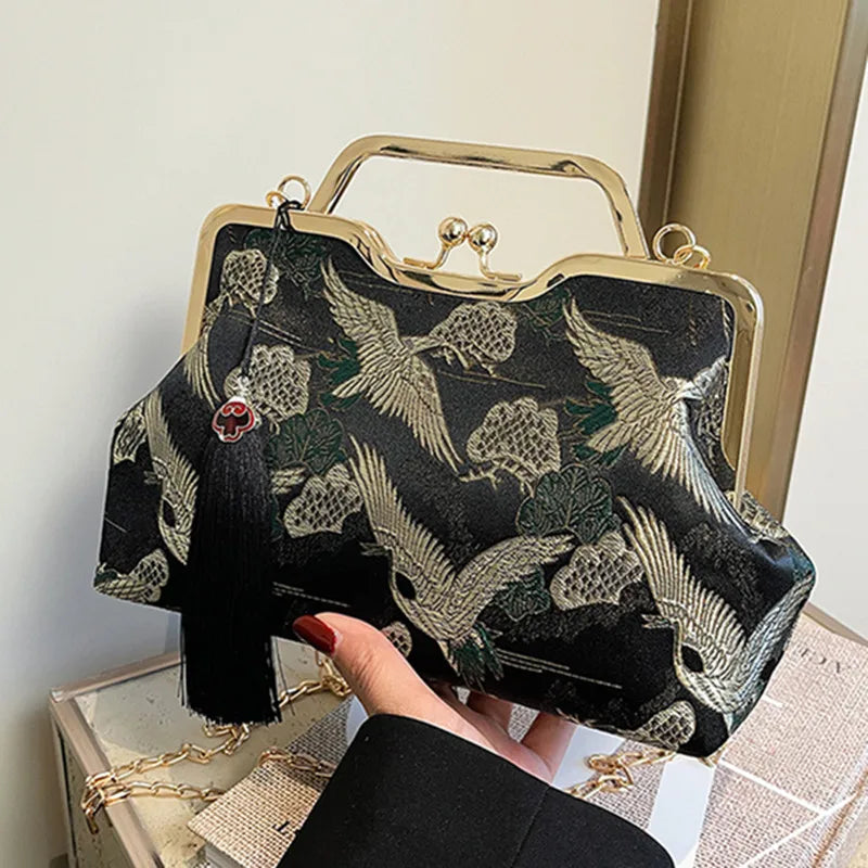 Vintage Tassel Shoulder Clutch