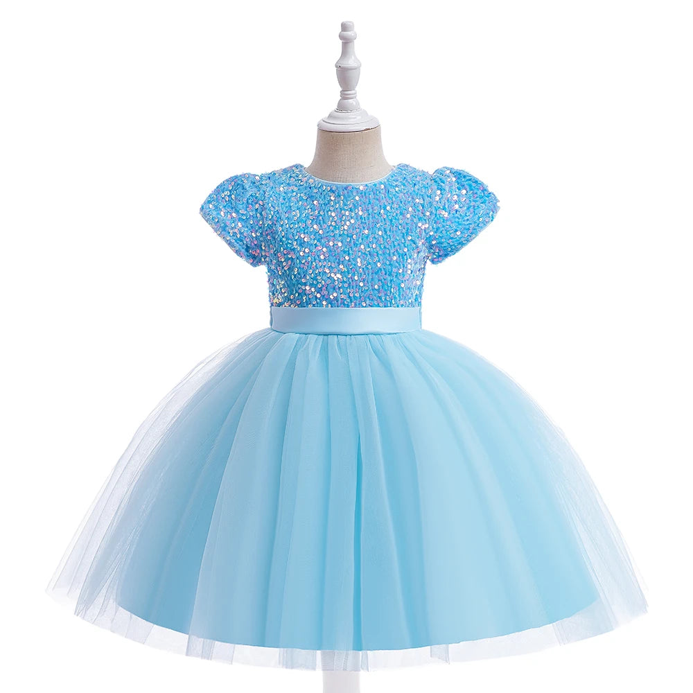 Sequin Bow Party Dress for Girls