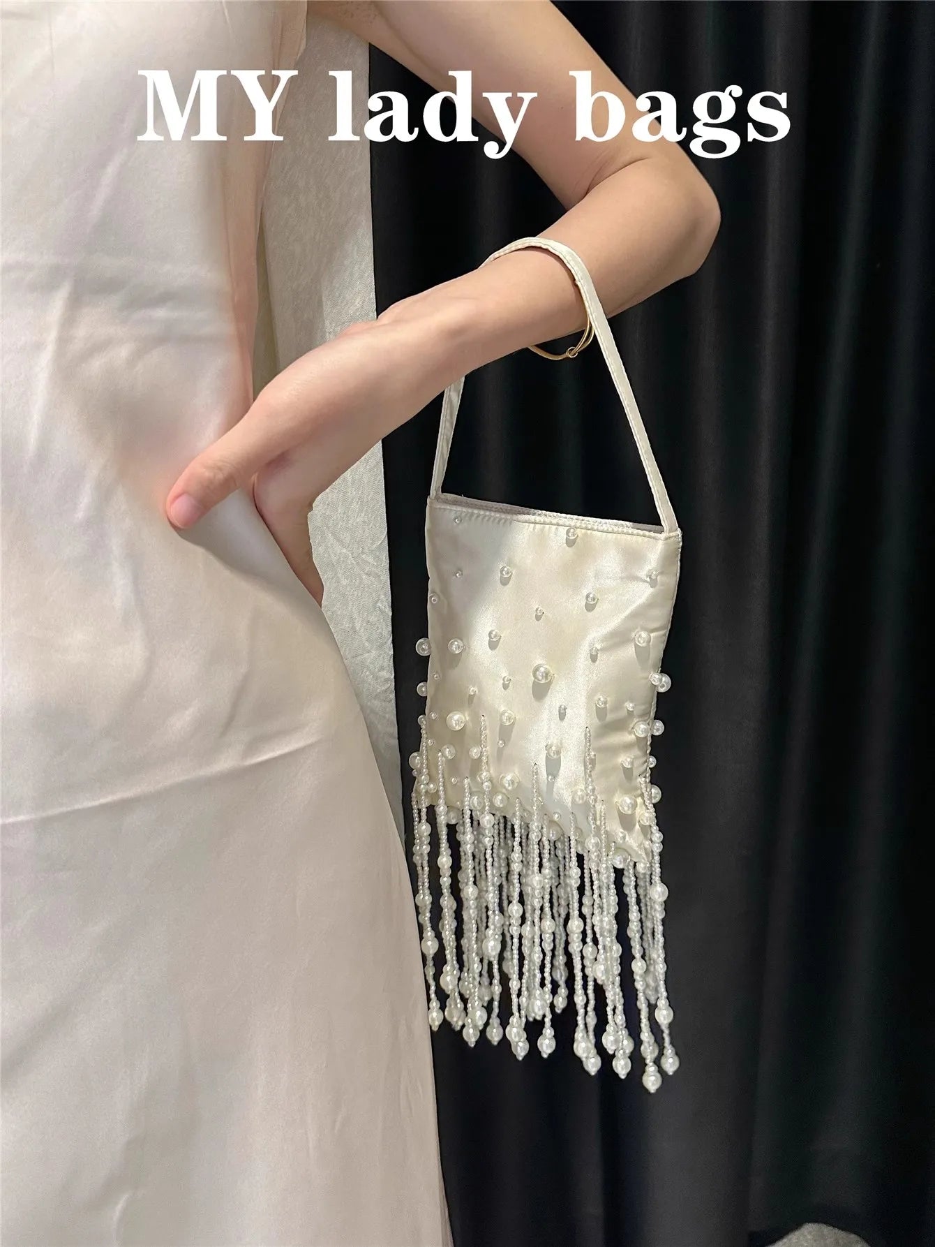 Pearl Beading Tassel Clutch Purse Wedding Party Exquisite Banquet Bag Beads Beaded Women Handbag Luxury Fashion Evening Bag