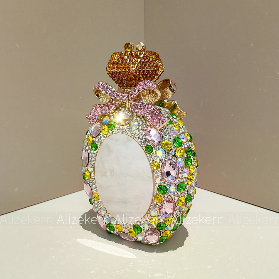 Perfume Bottle Crystal Evening Clutch