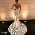 Boho Lace Backless Mermaid Wedding Dress