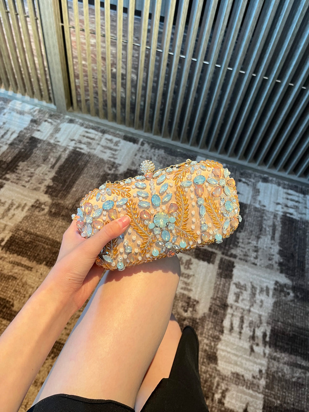Women's Bridal Clutch Evening Bag Crystal Handbag with Chain Shoulder Strap for Party Wedding Female Fashion Accessory