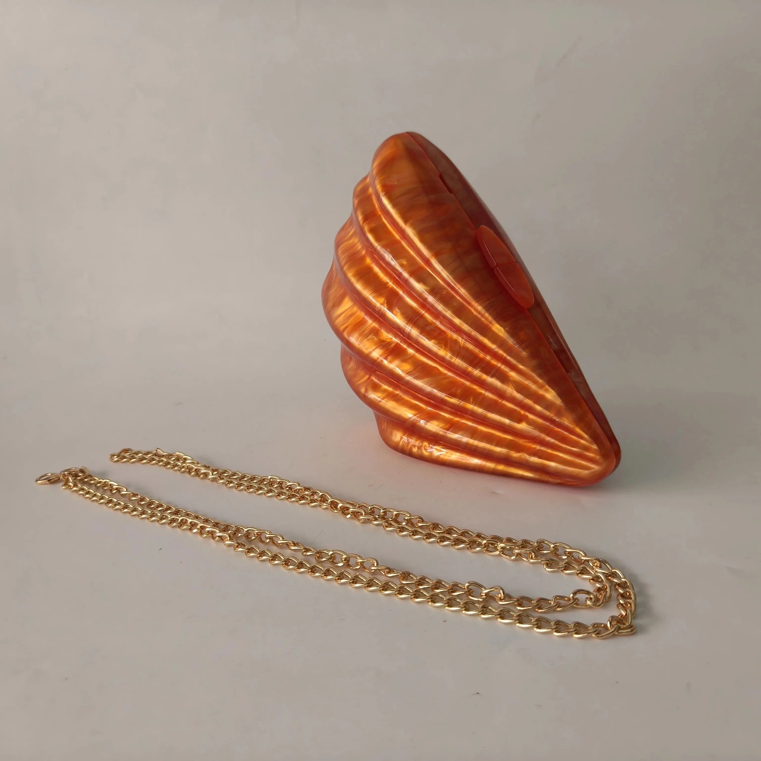 Shell Marble Pearl Box Clutch