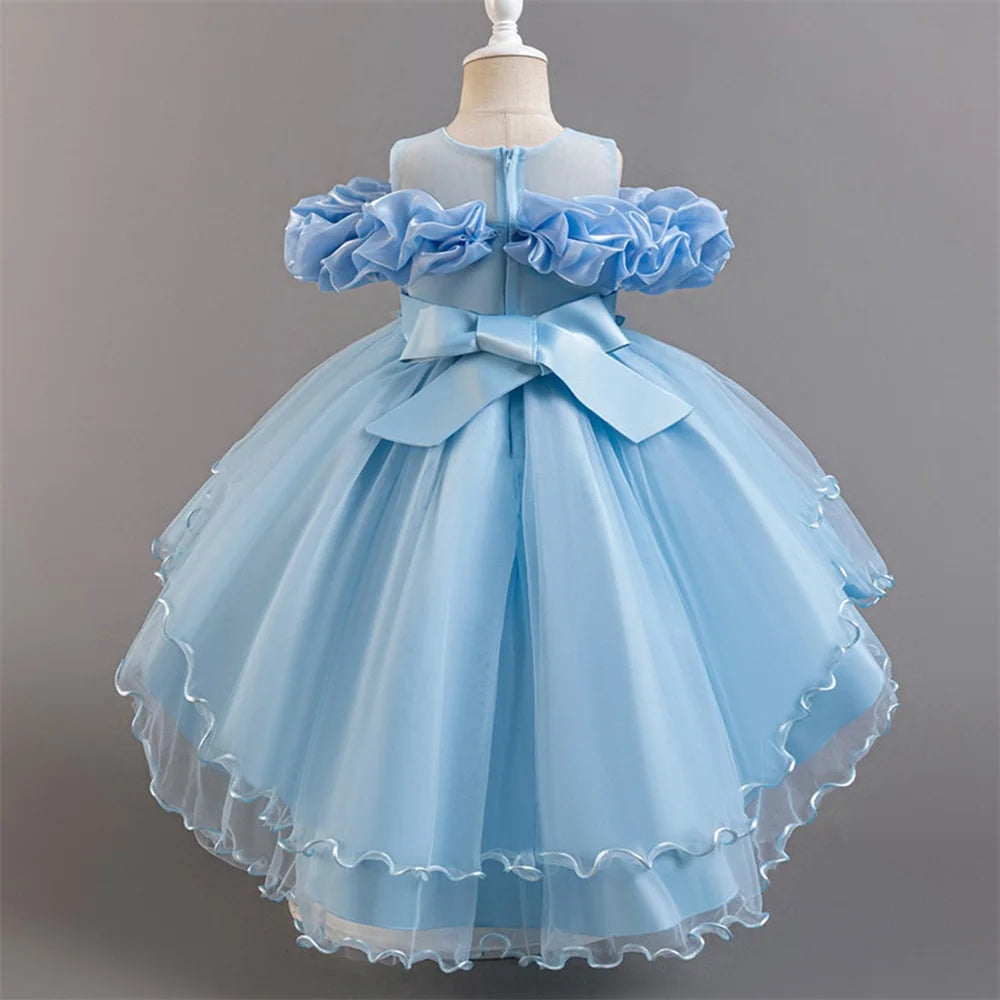 Pink Tulle Princess Flower Girl Dress