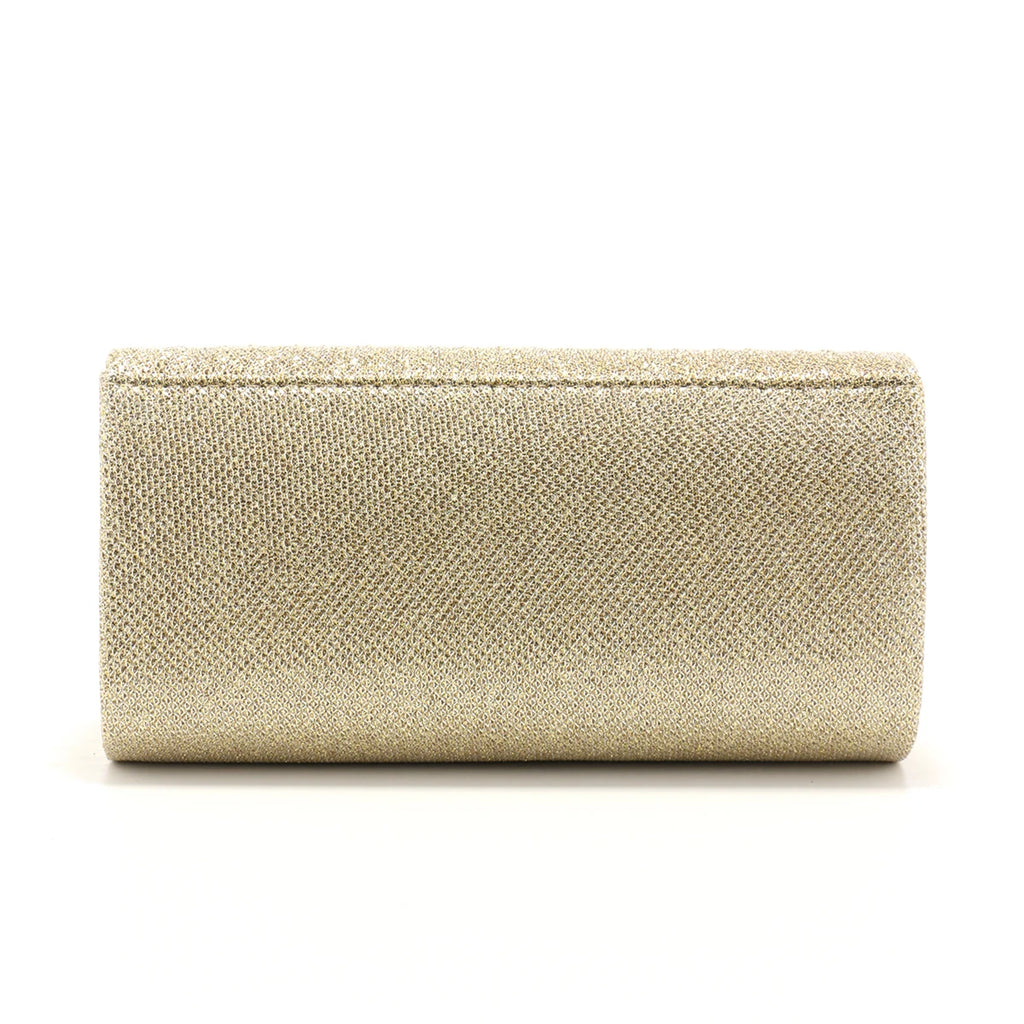 Ruched Sequined Envelope Clutch