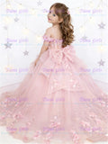 Fluffy Tulle Appliqué Flower Girl Dress