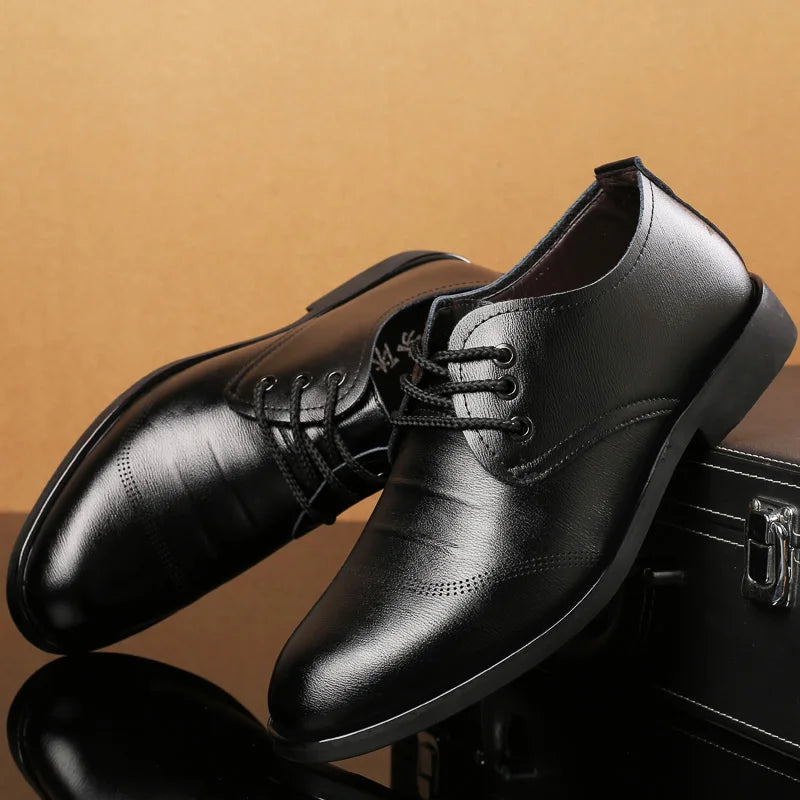 Mens Formal Business Oxford Shoes Classic Leather Dress Shoes for Wedding and Office