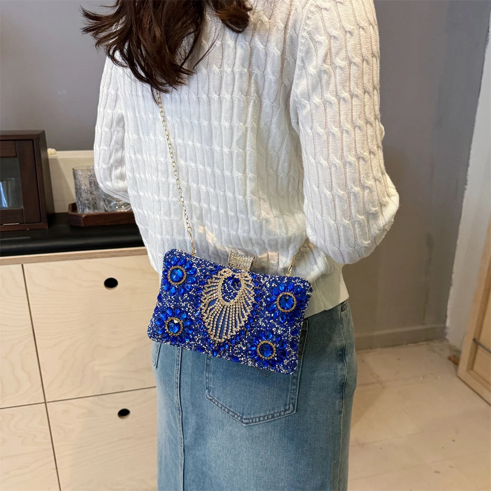 Rhinestone Gemstone Crossbody Clutch