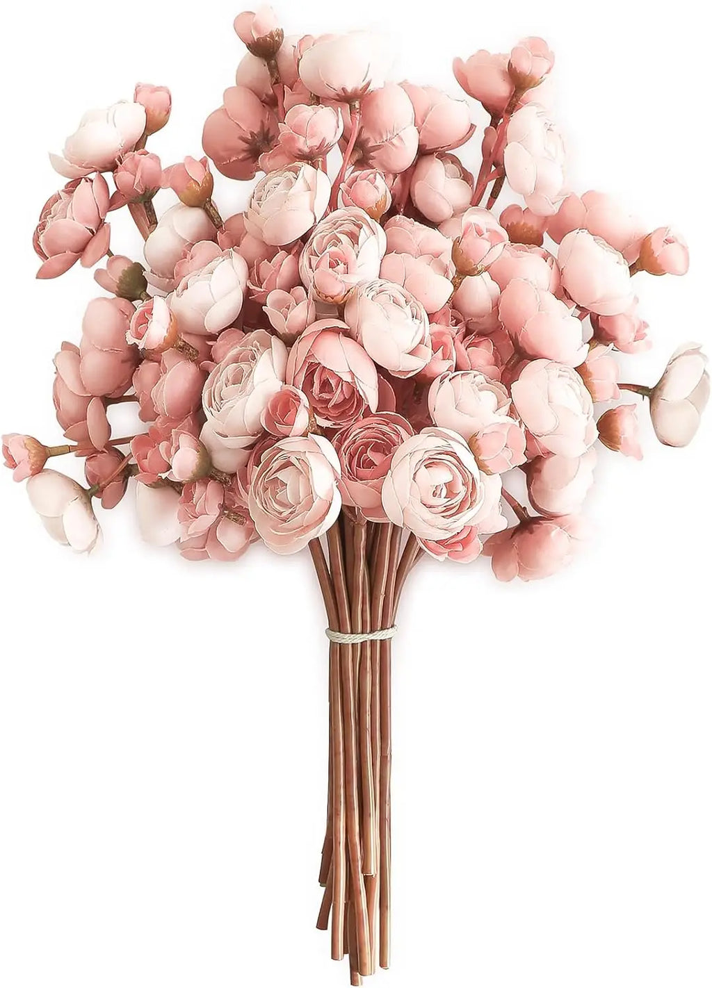 24Pcs Bride Handmade Bouquet Artificial Rose Flowers Wedding Bridesmaids Photography Props Home Decoration Mini Lotus Bouquet