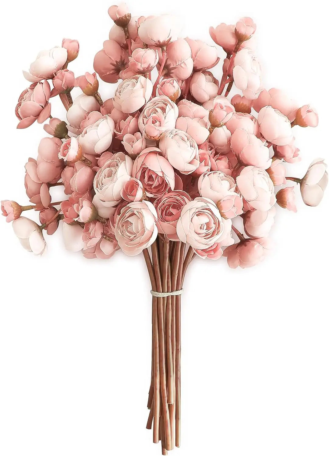 24Pcs Bride Handmade Bouquet Artificial Rose Flowers Wedding Bridesmaids Photography Props Home Decoration Mini Lotus Bouquet