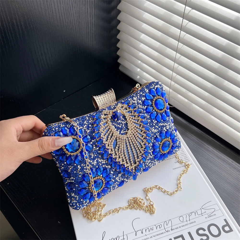 Rhinestone Gemstone Crossbody Clutch