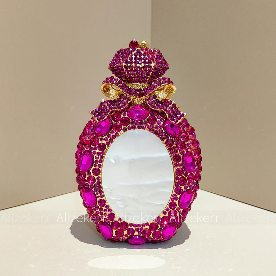 Perfume Bottle Crystal Evening Clutch