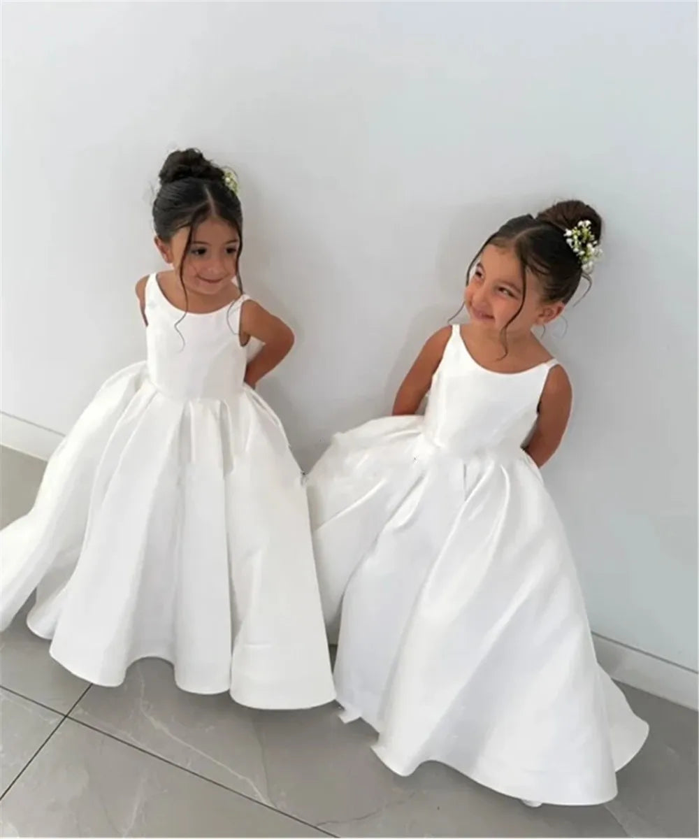 Mermaid Bow-Strap Flower Girl Dress