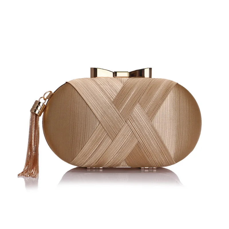 Clutch Bag for Women Elegant Tassel Lightweight Sparkling Compact for Party Wedding Evening