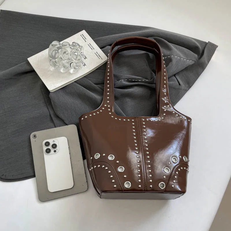 Red Wedding Purse Fashion Handbag Clutch Women Korean Style Solid PU Leather Shoulder Bag Designer Bucket Tote Lady Commute Bag
