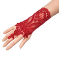 New Women Wedding Fingerless Gloves Lace White Black RED Wedding Gloves Mittens Accessory Girl Party Sexy Gloves Guante