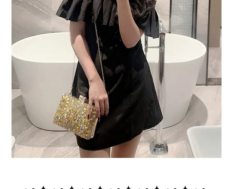 Choice Rhinestone Beaded Clutch Evening Bag Women Wedding Party Purse Evening Banquet Bag European Exquisite Bridal Purse para