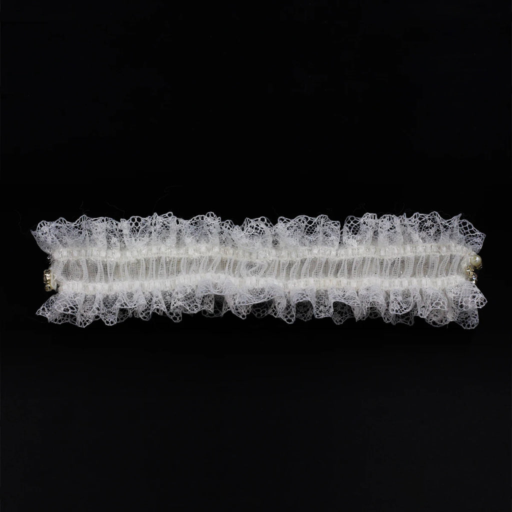 LR038 Exquisite Wedding Bridal Garter Shiny Crystal Pearls Ruffled Brides Bridesmaid Handmade Leg Ring Ladies Sexy Small Gifts