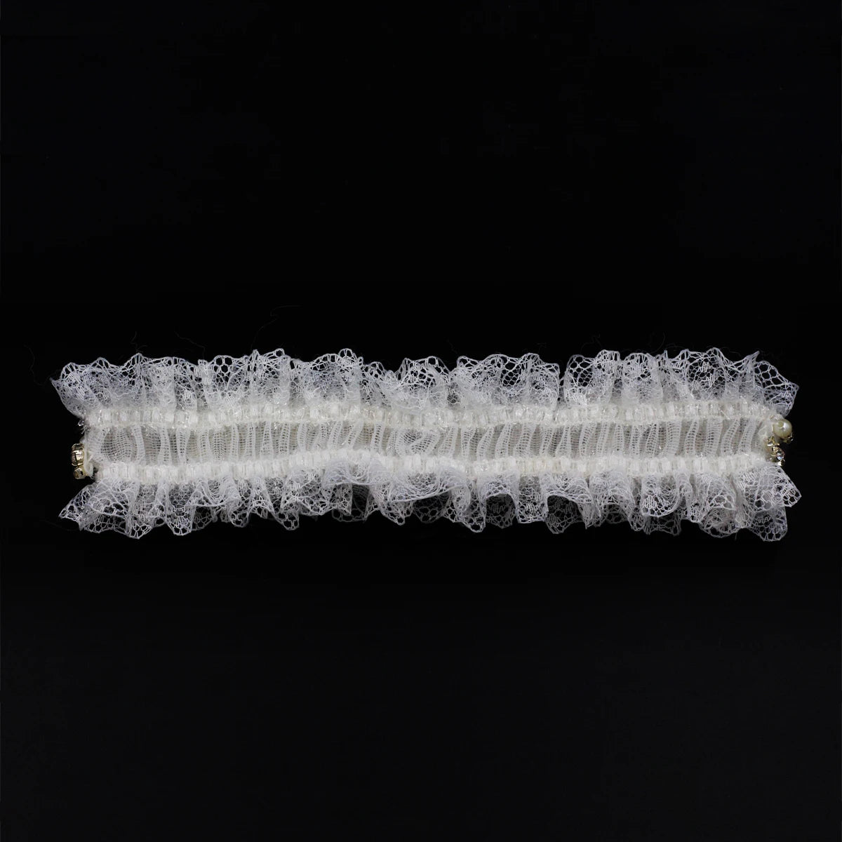 LR038 Exquisite Wedding Bridal Garter Shiny Crystal Pearls Ruffled Brides Bridesmaid Handmade Leg Ring Ladies Sexy Small Gifts