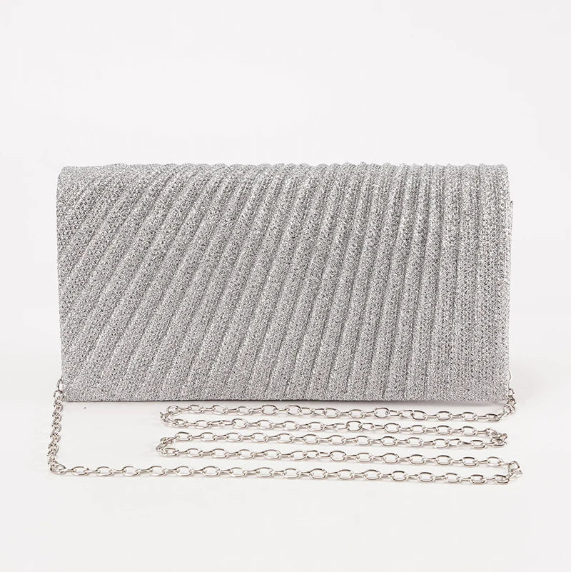 Women's Evening Shoulder Bag Bridal Clutch Party Prom Wedding Envelope Handbag Glitter Shiny Purses Sling Dating Dressy Bag