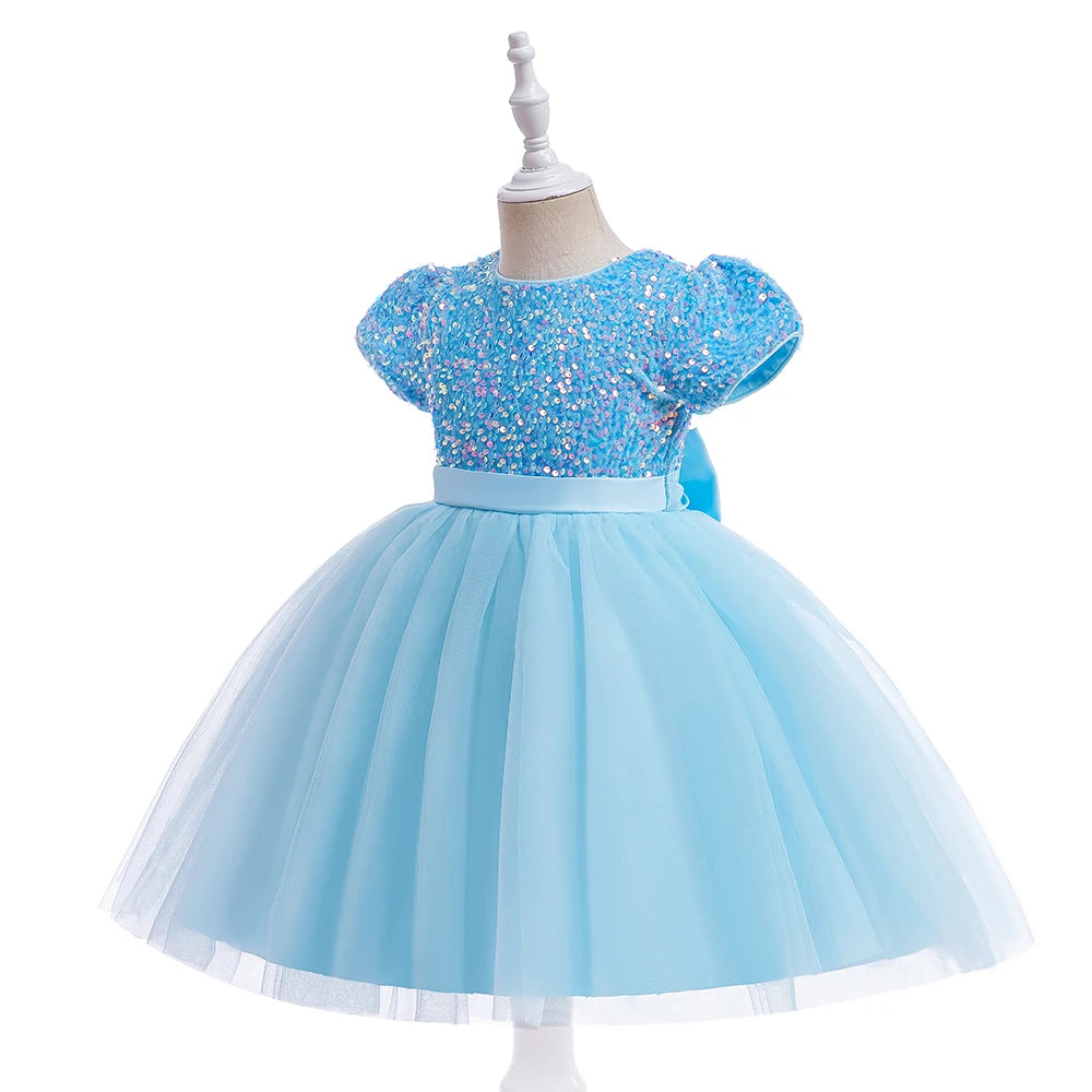Sequin Bow Party Dress for Girls
