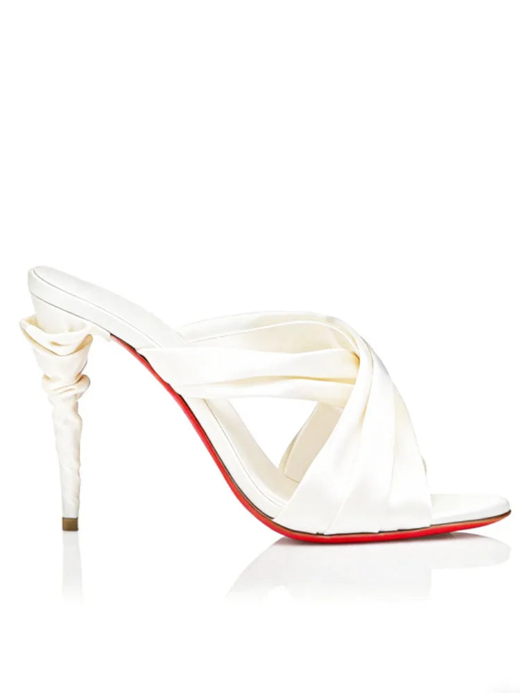 2026Summer New Women's Stiletto Sandals Round Head Strap Party Wedding Women's 34-44 Large High Heel Sandals