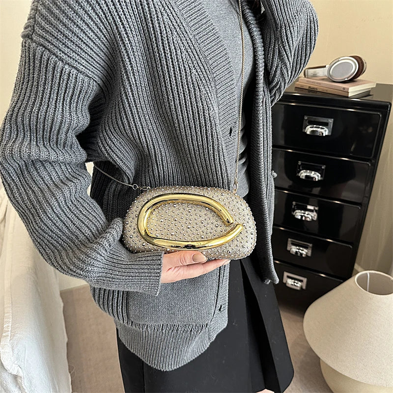 Red Wedding Evening Clutch Bag For Women Luxury Silver Gold Fashinon Party Purse And Handbag Trend Lady Lipstick Crossbody Bag