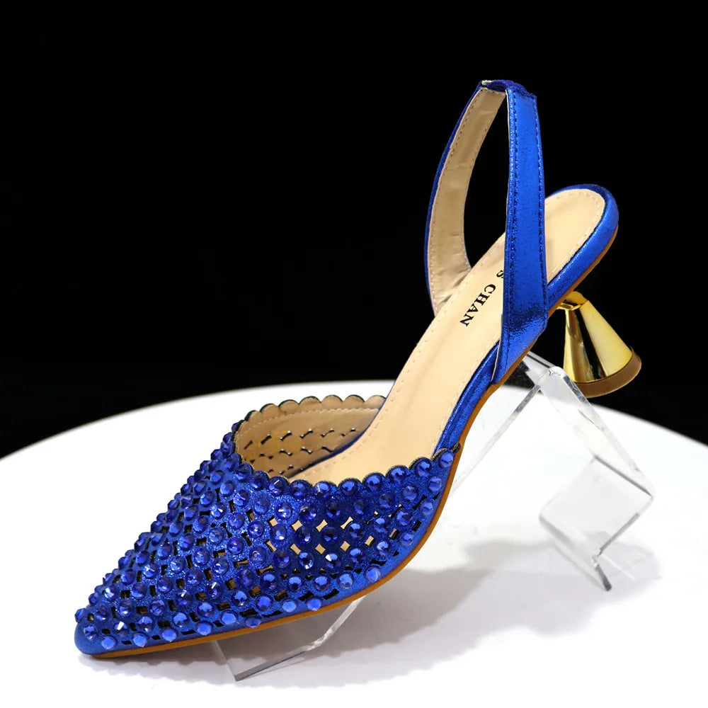 Wine Crystal Pointed-Toe Heels