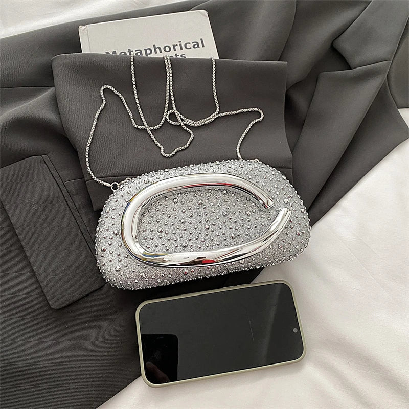 Red Wedding Evening Clutch Bag For Women Luxury Silver Gold Fashinon Party Purse And Handbag Trend Lady Lipstick Crossbody Bag