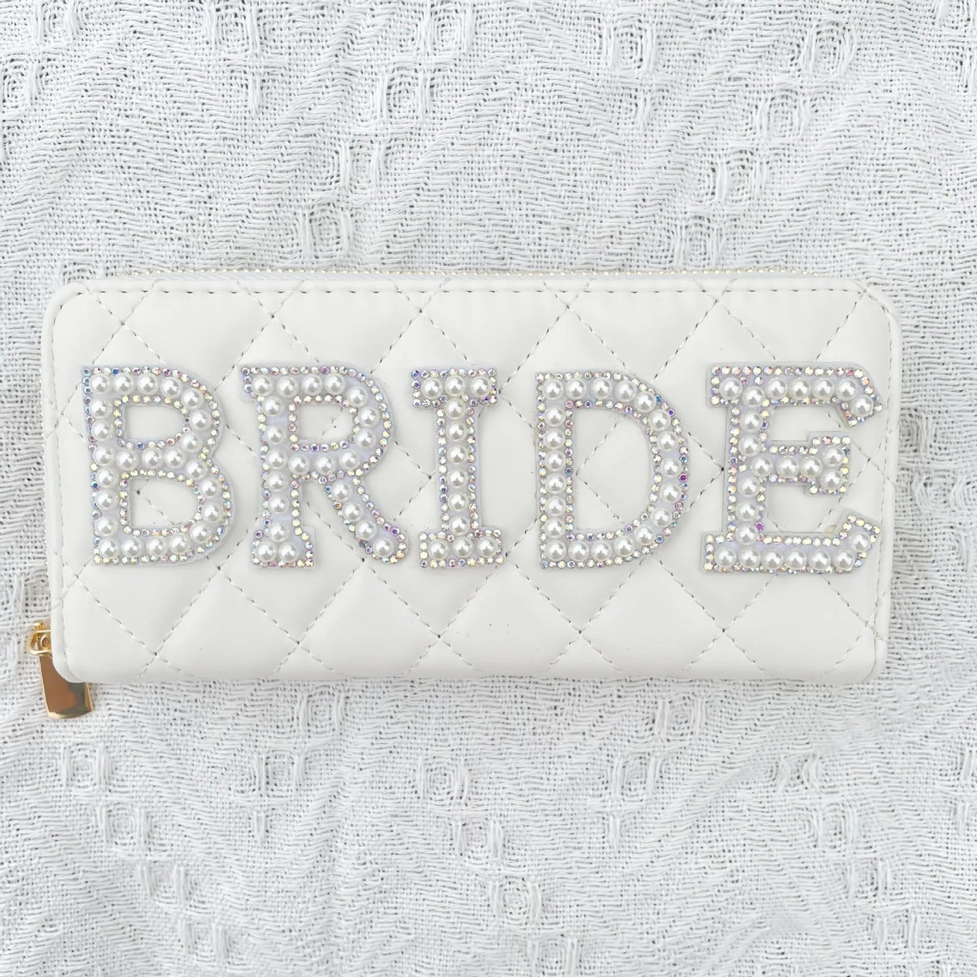 Luxury Bride Clutch Purse Boho Women Wallet  PU Wallet White Coin Purse Letter Wallet Creative Bridesmaid Storage Bag Gift