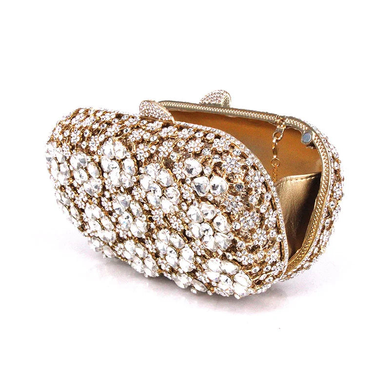XIYUAN Women Muti-Colorful Luxury Designer Diamond Handbag Classic Flower Crystal Evening Bags Wedding Party Purse Bridal Clutch