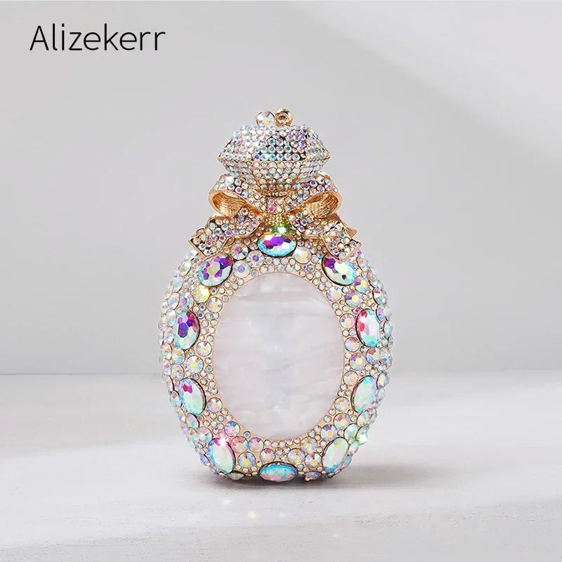 Perfume Bottle Crystal Evening Clutch
