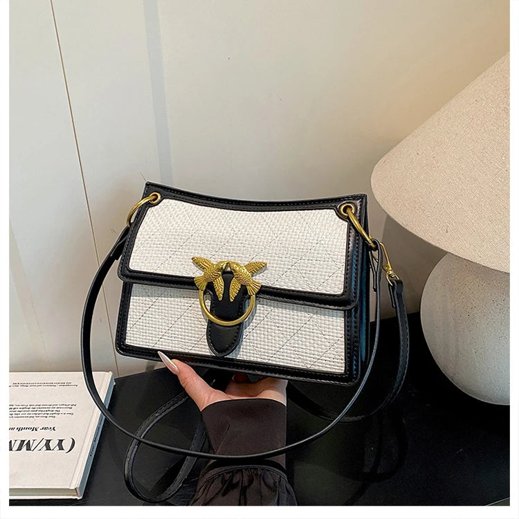 Unique Elegant Diaper Bag Leather Ladies Messenger Purse High End Minimalist Trendy Crossbody Handbag