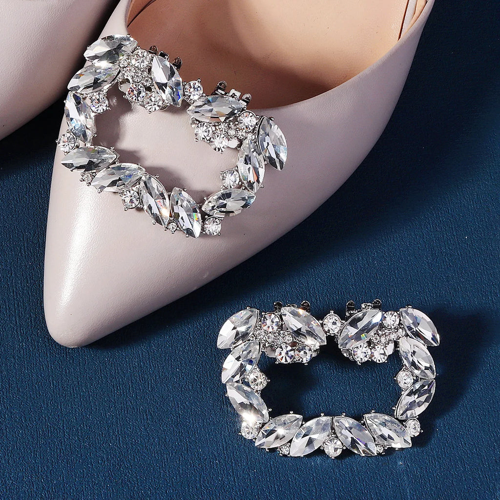 Miallo 2024 Newest Big Austrian Crystal Pearls Handmade Women Bridal Shoe Clips Wedding Alloy Bride Bridesmaid Shoe Buckle