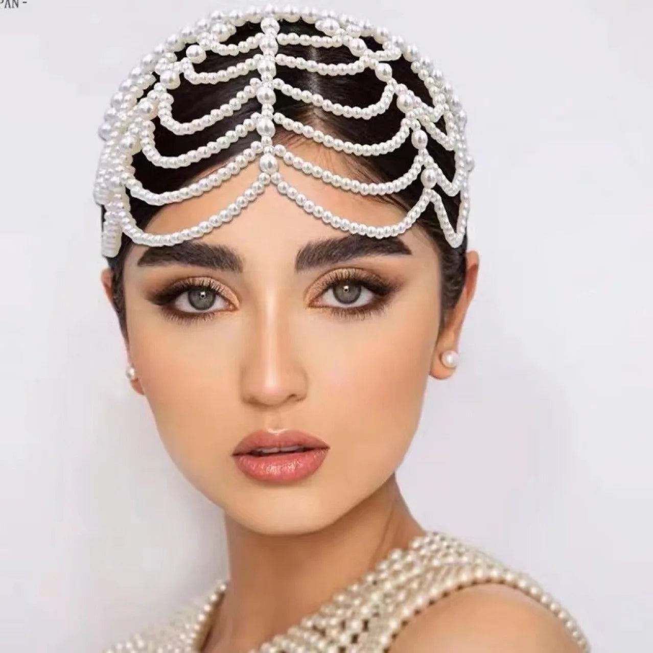 2026 Fashionable And Sweet Bridal Headpiece Accessory - Hairband Tassel Headband With Pearl Forehead Decoration