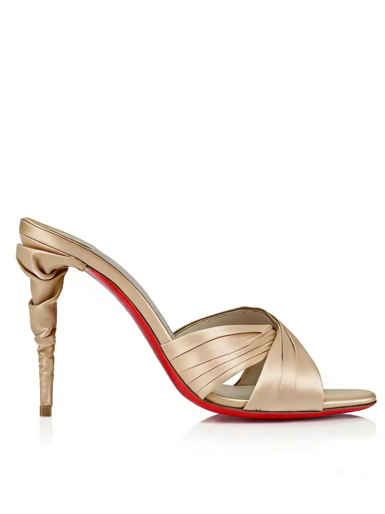2026Summer New Women's Stiletto Sandals Round Head Strap Party Wedding Women's 34-44 Large High Heel Sandals