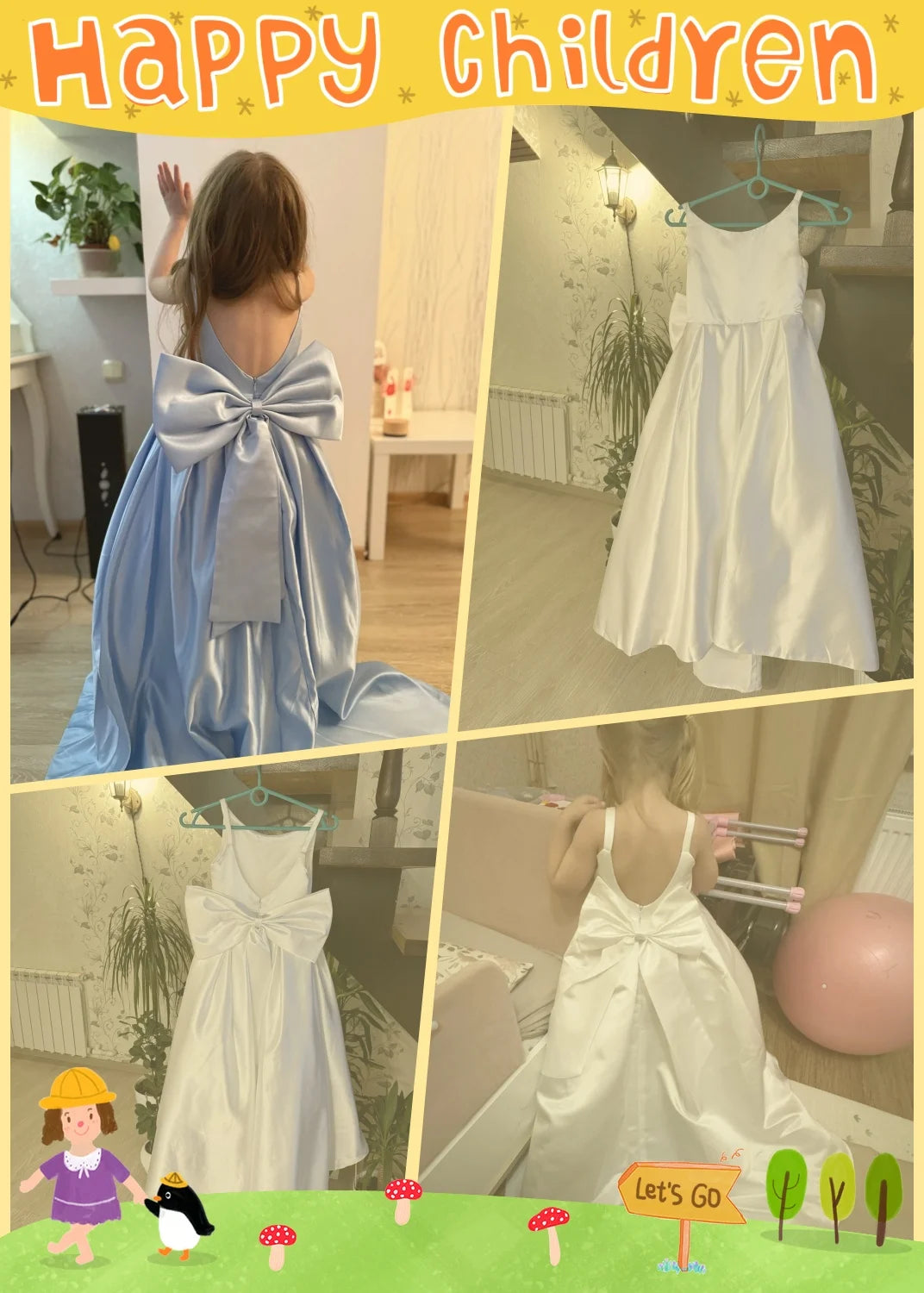 Mermaid Bow-Strap Flower Girl Dress