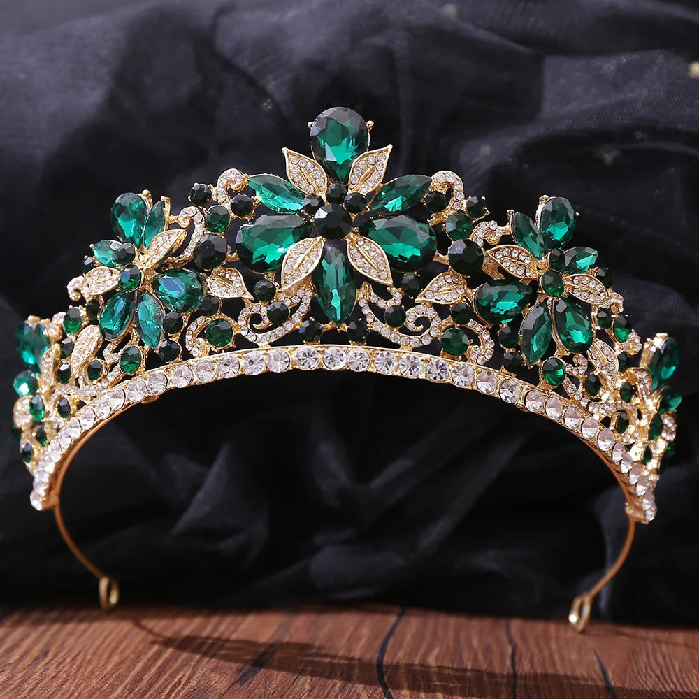 Baroque Crystal Crown Tiara