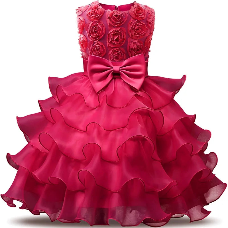 Flower Girl Dress For Wedding Baby Girl 2-8 Years Birthday Outfits Children's Girls First Communion Dresses Girl Kids Party Wear