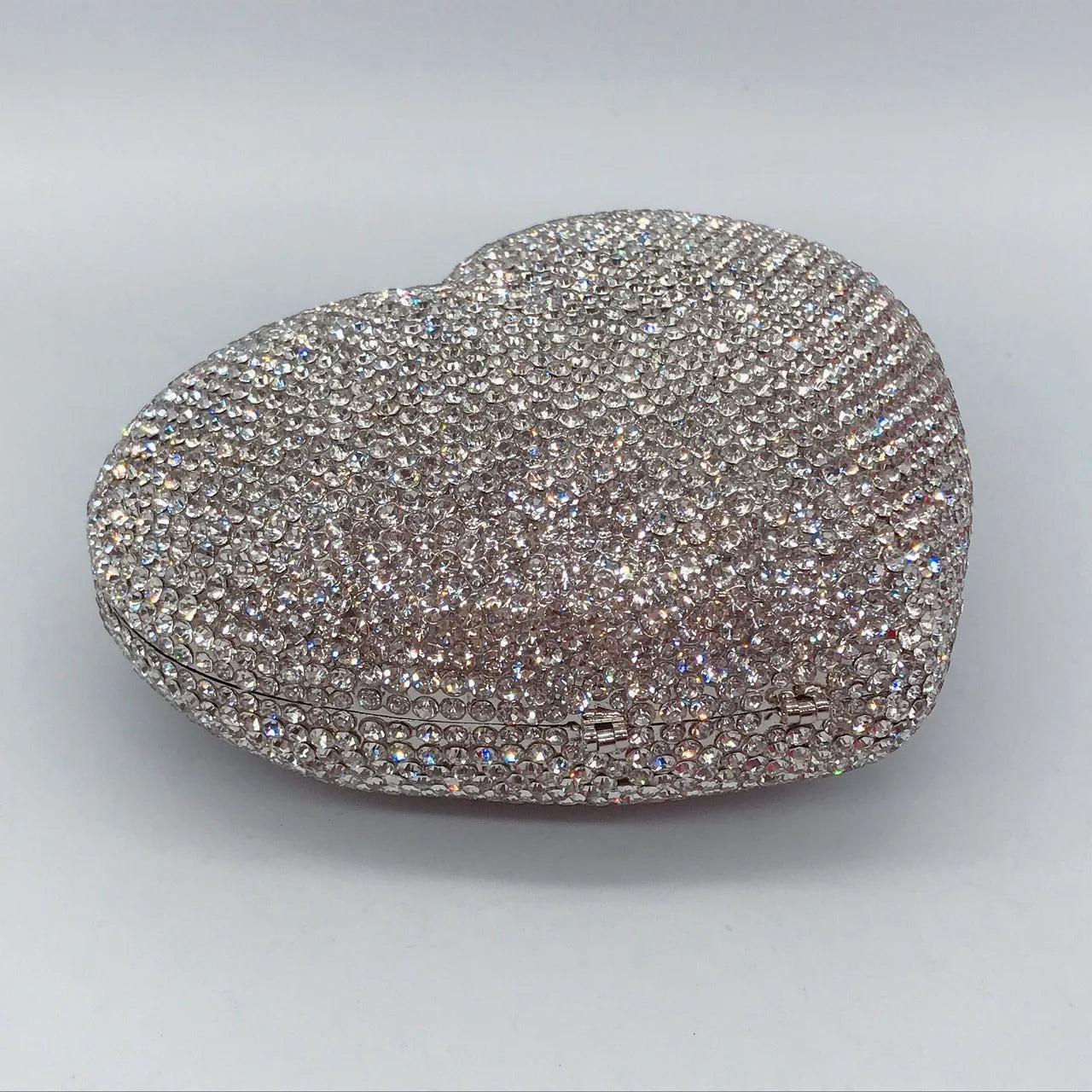 Heart-Shaped Crystal Evening Clutch