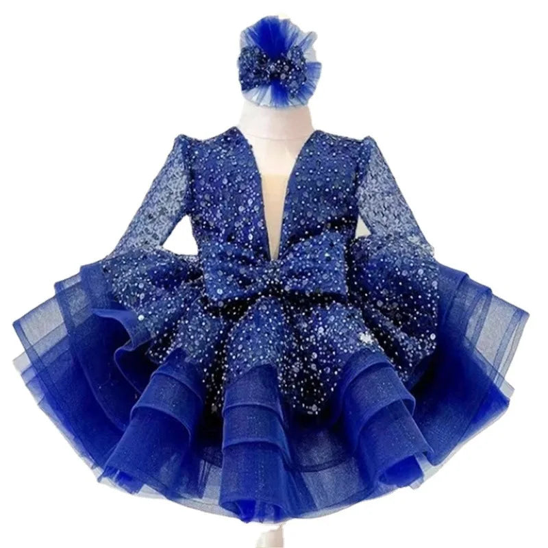 Sequined Ball Gown Flower Girl Dress