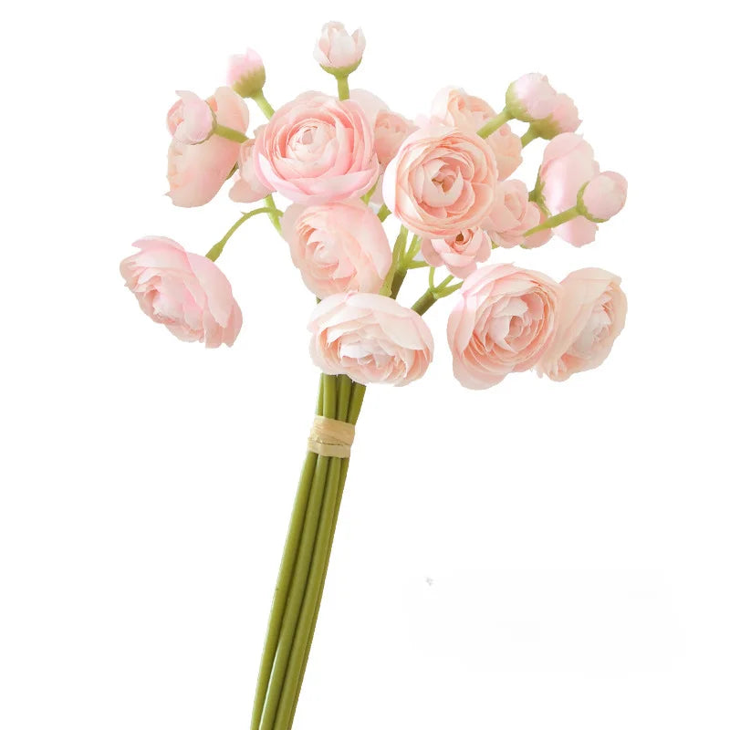 26CM Handmade Bouquet Artificial Flowers Wedding Bridesmaids Photography Props Home Decoration Handmade Mini Lotus Bouquet