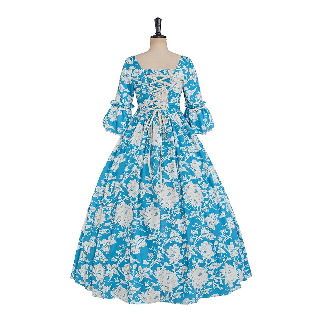 18th Century Rococo Floral Dress Victorian Royal Princess Wedding Ball Gown Marie Antoinette Baroque Gothic Lolita Walking Costu