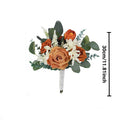 Wedding Bouquets for Bride Bridesmaid,White Blue Burgundy Artificial Roses Flowers for Wedding Church Marriage Decoration