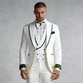 Fashion Luxury Tailor-made White Suits For Men 3 Piece Set Slim Fit Formal Wedding Best Man Groom Tuxedos (jacket+Vest+Pants)